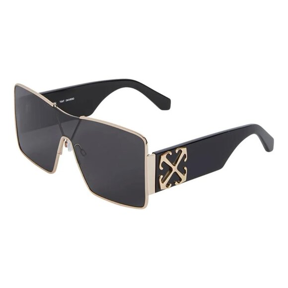 NEW OFF-WHITE SUNGLASSES GOLD GREY WOMEN EYEWEAR OFF-WHITE OERI14G ASPEN 7607